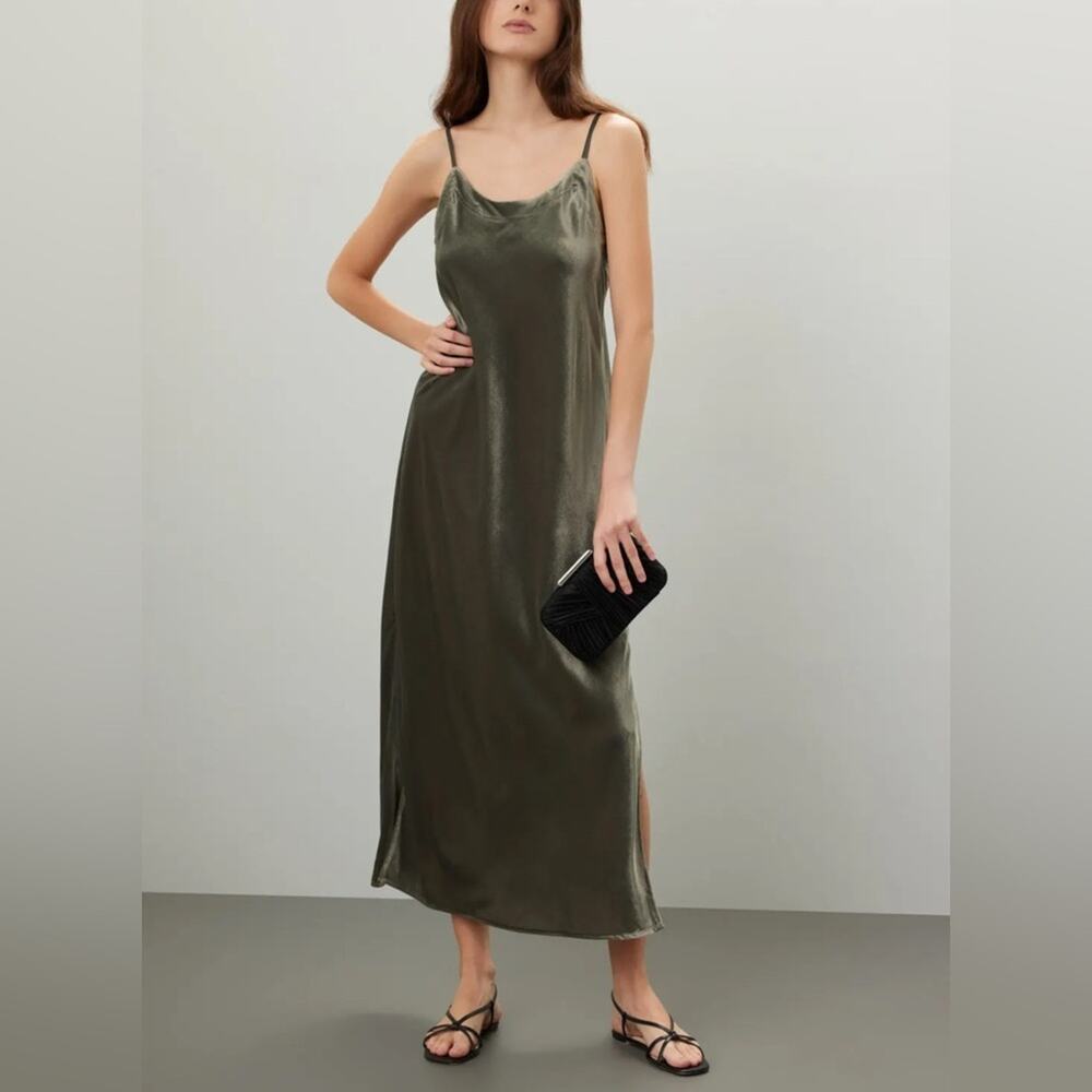 Splendid Velvet Breeze Maxi Dress Scoop Neck & Side Slit Elegance